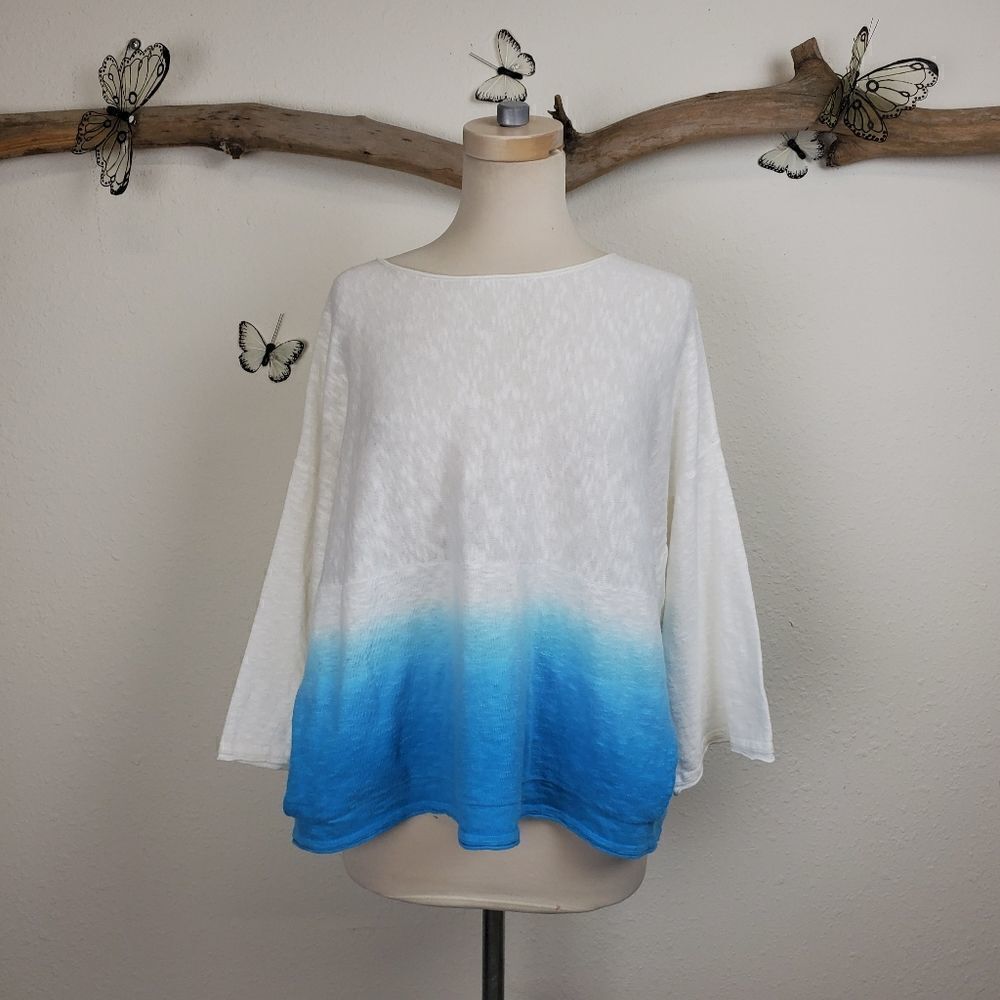 J. Jill Pure jill dip dye linen casual top